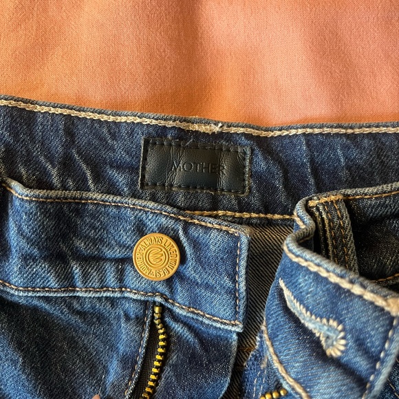 MOTHER Blue Jean Shorts Distressed Cut-Offs - Picture 2 of 7
